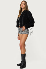 Ryder Faux Suede Biker Jacket