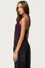 Lorenna Split Front Halter Top