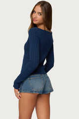 Larah Boat Neck Cable Knit Sweater