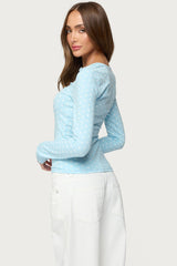 Keana Polka Dot Henley Top