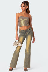 Spotlight Metallic Tube Top