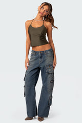 Sara Back Cut Out Halter Top