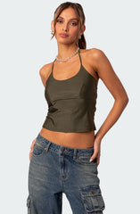 Sara Back Cut Out Halter Top
